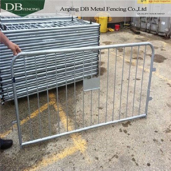 Galvanized Crowd control Barricades In The High Traffic Areas