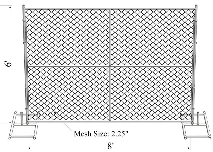 Temporary Chain Link Fence For Work Sites And Events
