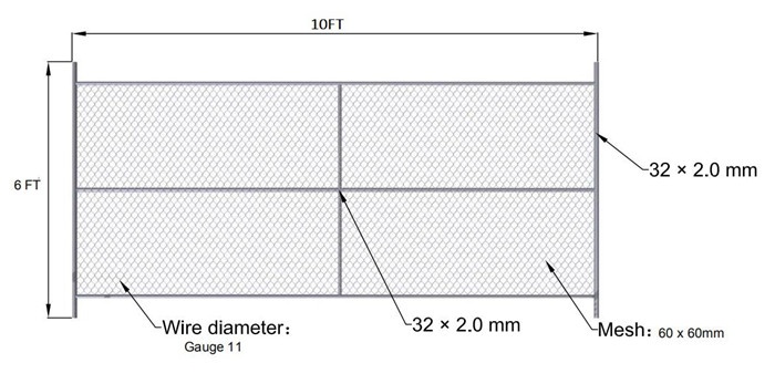 Temporary Chain Link Fence Panels 6ft x 10ft Construction Fence