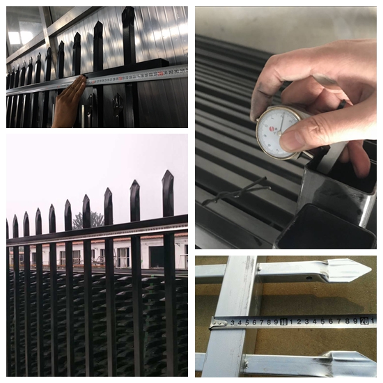 steel fence horizontal rail size and wall thick