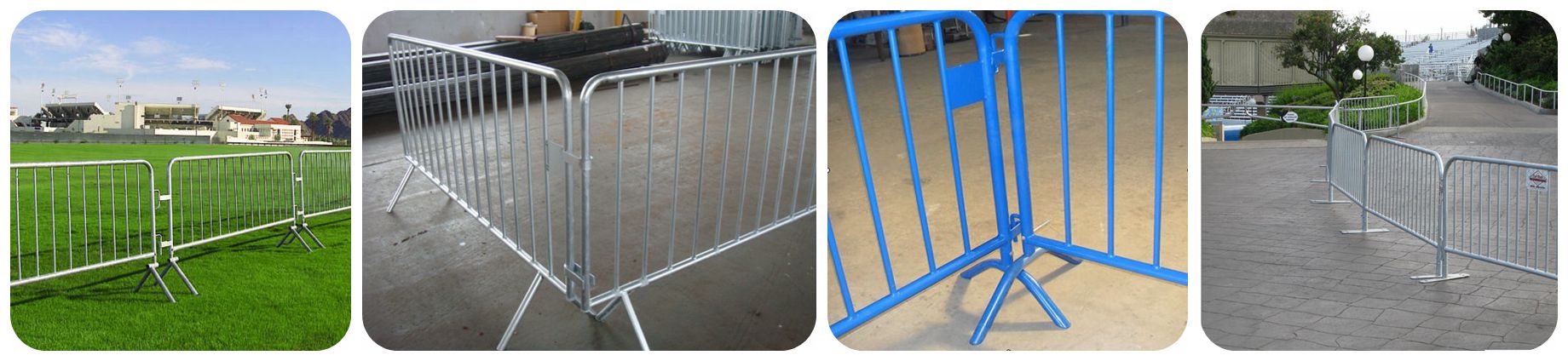 crowd control barrier installed on the construction site