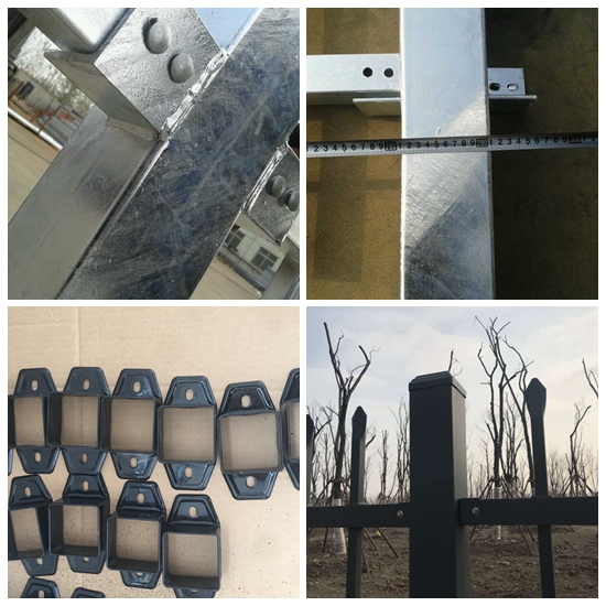 steel picket fence clamps and rainhat
