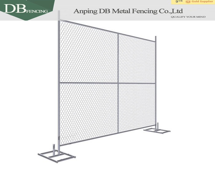 temporary chain link fence with stands drawing