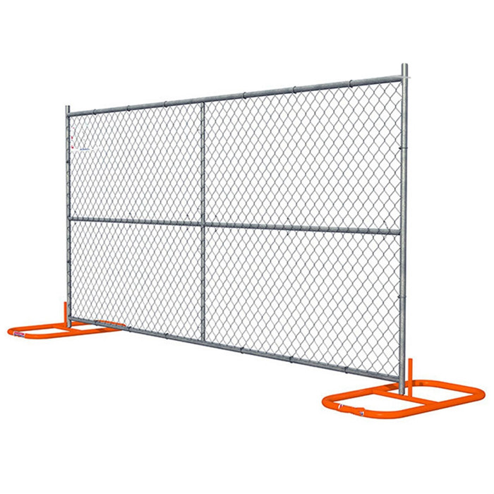 temporary chain link fence with stands drawing
