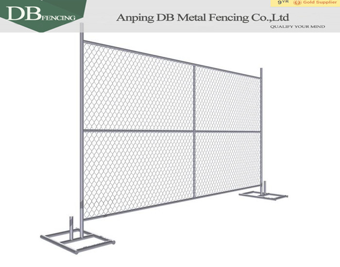 temporary chain link fence drawing with stands 