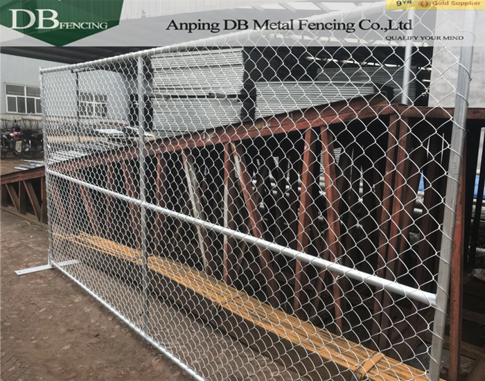 6ft x 12ft temporary chain link fence with stands in factory