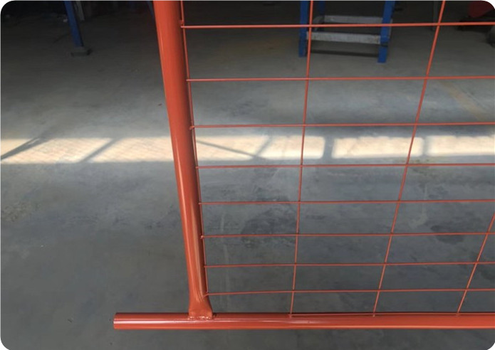 orange color temp fence panel wire and frame welding 