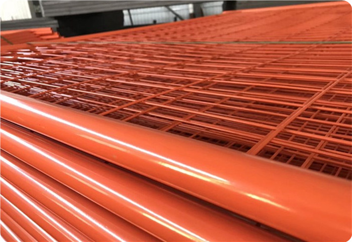 Powder Coated Orange Color Temp Fence Panel