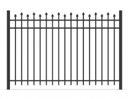 Alternating steel picket fence