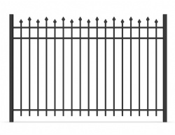 Alternating steel picket fence