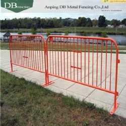 1.25 Rail Powder Coat Steel Crowd Control Interlocking Barrier